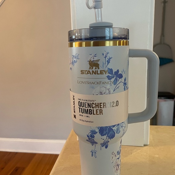 Stanley X LoveShackFancy Blue Floral Tumbler with Straw - Picture 3 of 6